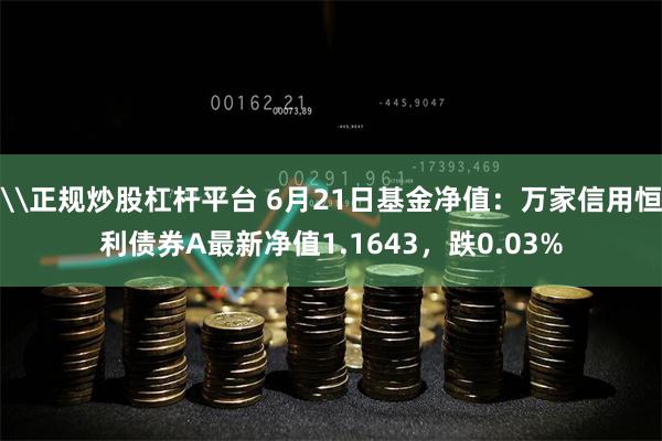 \正规炒股杠杆平台 6月21日基金净值：万家信用恒利债券A最新净值1.1643，跌0.03%