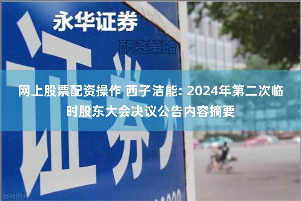 网上股票配资操作 西子洁能: 2024年第二次临时股东大会决议公告内容摘要